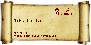 Nika Lilla névjegykártya